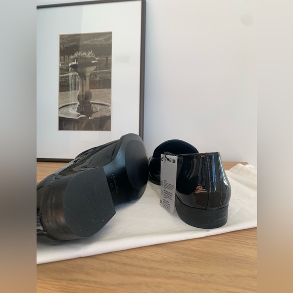 SOLD Black patent leather square toe loafers - NEW - Picture 3 of 6